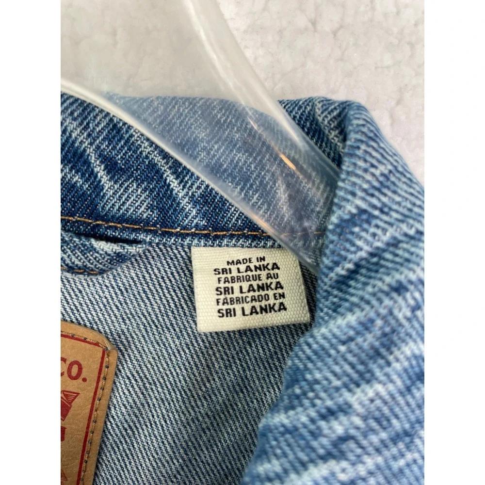 Levis Mens Denim Trucker Jacket Medium Wash Blue Cotton WaterLess Size XL - Picture 13 of 15